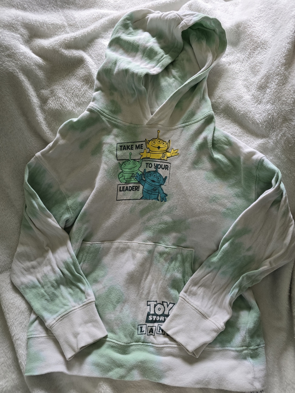 Disney Toy Story Land Alien Green Tie-Dye Youth Hoodie Size 5/6